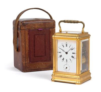 A "Grand Sonnerie" travel alarm clock from France - Antiques: Clocks, Sculpture, Faience, Folk Art, Vintage