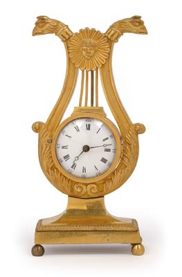 A miniature neoclassical bronze clock - Antiques: Clocks, Sculpture, Faience, Folk Art, Vintage