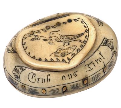 A small snuff box from Sterzing, - Antiques: Clocks, Sculpture, Faience, Folk Art, Vintage