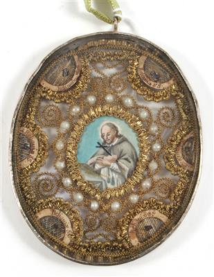 A medallion, St Ignatius, - Antiquariato - orologi, sculture, maioliche, arte popolare