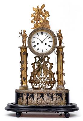 A Biedermeier anniversary clock with musical mechanism - Starožitnosti