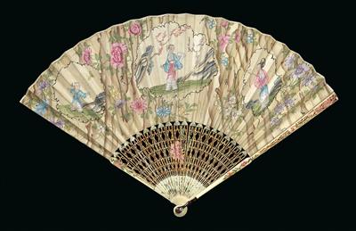 A chinoiserie folding fan, England around 1780, - Clocks, Vintage, Sculpture, Faience, Folk Art, Fan Collection