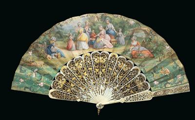 A folding fan, France around 1850/60 - Orologi, vintage, sculture, maioliche, arte popolare