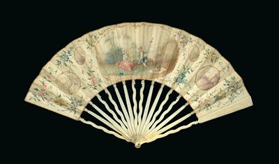 A folding fan, Holland(?) around 1780, - Clocks, Vintage, Sculpture, Faience, Folk Art, Fan Collection
