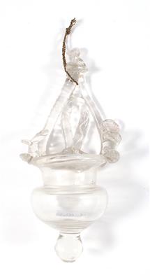 A glass holy stoup, - Orologi, vintage, sculture, maioliche, arte popolare