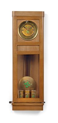 An art nouveau wall-mounted pendulum clock "Clover" - Orologi, vintage, sculture, maioliche, arte popolare