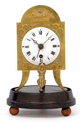 A small Baroque table clock with alarm - Clocks, Vintage, Sculpture, Faience, Folk Art, Fan Collection