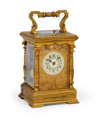 A small Historism Period travel clock from France, - Starožitnosti