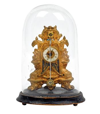 A small Neo-Rococo “Zappler“ table clock - Clocks, Vintage, Sculpture, Faience, Folk Art, Fan Collection