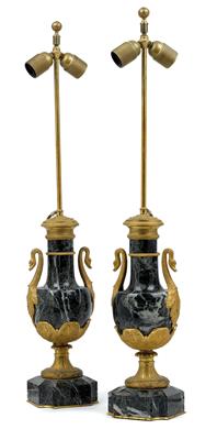 A pair of table lamps, - Orologi, vintage, sculture, maioliche, arte popolare