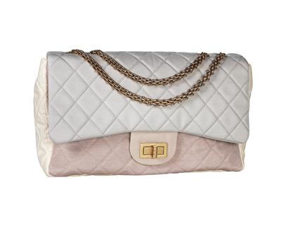 Chanel Graduated Quilted Fabric Classic Jumbo Flap Bag - Chanel Vintage