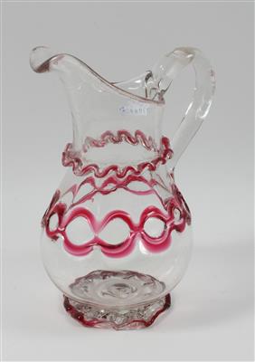 A glass jug, - Antiques: Clocks, Vintage, Asian art, Faience, Folk Art, Sculpture