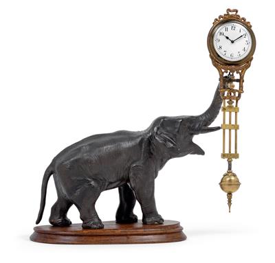 Junghans Mysterieuse Freischwinger "Elefant" - Uhren, Metallarbeiten, Vintage, Asiatika, Fayencen, Volkskunst, Skulpturen