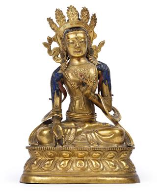 A repoussé figure depicting Sitatara, Tibeto-Chinese, nineteenth century - Antiques: Clocks, Vintage, Asian art, Faience, Folk Art, Sculpture