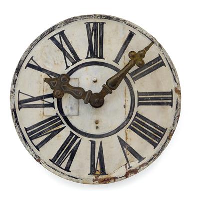 A turret clock dial with hands - Antiques: Clocks, Vintage, Asian art, Faience, Folk Art, Sculpture