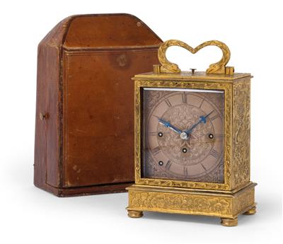 A Biedermeier travel alarm from Vienna, with case - Antiques: Clocks, Vintage, Asian art, Faience, Folk Art, Sculpture