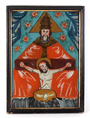 The Holy Trinity, a painting behind glass, Buchers, - Umění a starožitnosti
