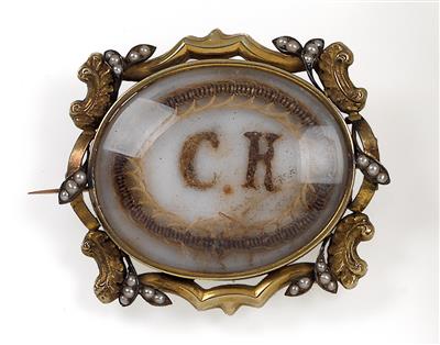 "Hair" - brooch with the initials "C. K", - Umění a starožitnosti