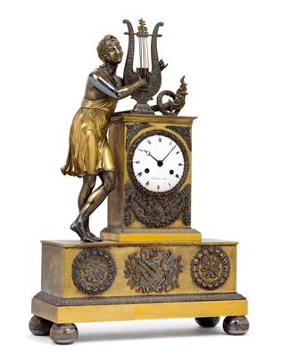 An Empire bronze mantelpiece clock - Orologi, arte asiatica, metalli lavorati, fayence, arte popolare, sculture