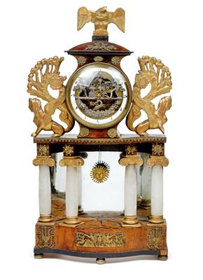 An Empire commode clock with automaton - Umění a starožitnosti