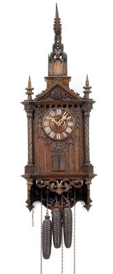 An early Black Forest wall pendulum clock - "Cuckoo und monk ringing a bell" - Umění a starožitnosti