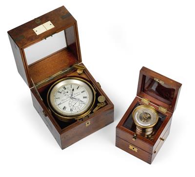 A parcel of navy chronometer and barometer - Orologi, arte asiatica, metalli lavorati, fayence, arte popolare, sculture