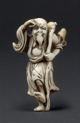 Netsuke des Sennin Chokaro, Japan, 19. Jh. - Uhren, Metallarbeiten, Asiatika, Fayencen, Skulpturen, Volkskunst