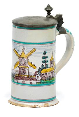 A Walzenkrug jug, Gmunden, mind-nineteenth century - Orologi, arte asiatica, metalli lavorati, fayence, arte popolare, sculture