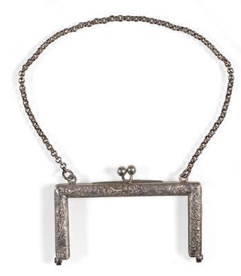 Viennese silver bag brackets, - Orologi, arte asiatica, metalli lavorati, fayence, arte popolare, sculture
