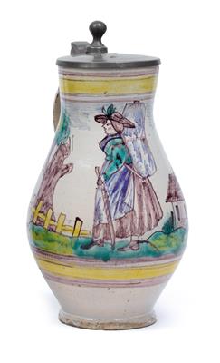 A Birnkrug jug, Gmunden, first half of the nineteenth century, - Orologi, arte asiatica, vintage, metalli lavorati, fayence, arte popolare, sculture