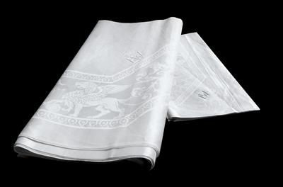 Finest linen damask tablecloth, - Orologi, arte asiatica, vintage, metalli lavorati, fayence, arte popolare, sculture