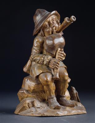 Franz Zelezny, (Vienna 1866 - 1932), Bagpipes player, - Orologi, arte asiatica, vintage, metalli lavorati, fayence, arte popolare, sculture