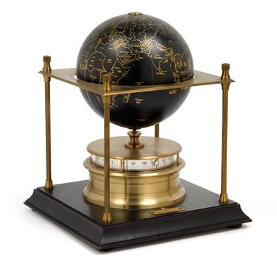 A globe table clock - Clocks, Asian Art, Vintage, Metalwork, Faience, Folk Art, Sculpture