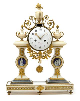 A large Louis XVI marble mantelpiece clock - Clocks, Asian Art, Vintage, Metalwork, Faience, Folk Art, Sculpture