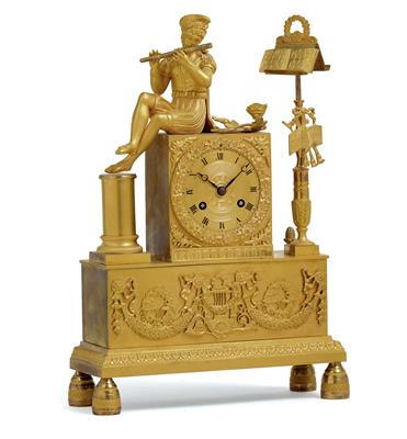 A small Charles X bronze mantelpiece clock - Umění a starožitnosti