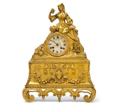 A Louis Philippe bronze mantelpiece clock - Umění a starožitnosti