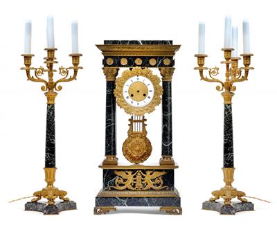 Napoleon III Marmor Kamingarnitur - Uhren, Metallarbeiten, Asiatika, Vintage, Fayencen, Skulpturen, Volkskunst