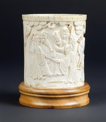 An ivory brush pot, China, 17th/18th cent. - Umění a starožitnosti