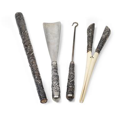 Hung Chong – parasol handle, shoehorn, buttoner and glove stretcher, Shanghai, circa 1900 - Umění a starožitnosti