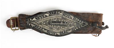 A quill embroidery belt, - Antiquariato