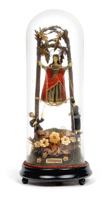 A large wax figure under cover, Saint Corona, - Antiques