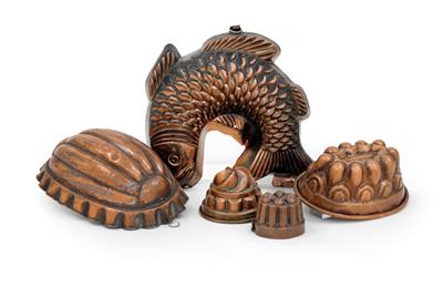 A set of pie or aspic moulds, - Antiquariato