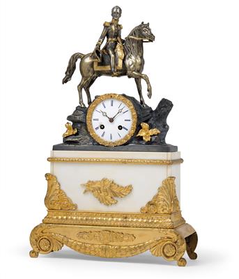 A Louis Philippe bronze mantelpiece clock - "Herzog von Reichsstadt" - Starožitnosti