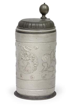 A barrel-shaped stein, Altenburg circa 1743 - Umění a starožitnosti