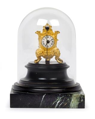 A miniature bronze "Zappler" table clock - Antiquariato