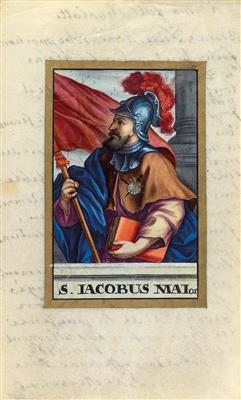 A picture on vellum, St Jacobus Maioris, - Umění a starožitnosti
