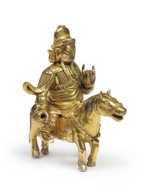 A protective divinity on horseback, Tibeto-Chinese or Mongolian, 18th/19th cent. - Antiques