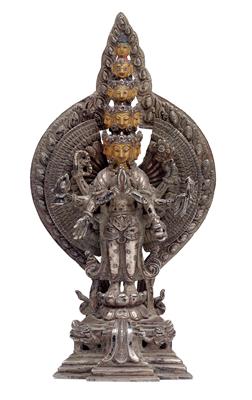 A silver statuette of Bodhisattva Avalokiteshvara, Tibet/Nepal, circa 18th century - Umění a starožitnosti