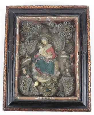 A Devotional Folk-Art Image, - Antiques (Clocks, Asian Art, Metalwork, Faience, Folk Art, Sculpture)