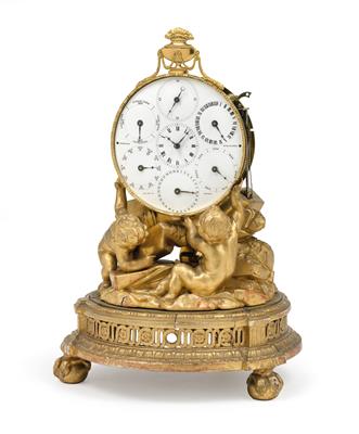 A Neoclassical Table Clock with Perpetual Calendar from Vienna - Antiques (Clocks, Asian Art, Metalwork, Faience, Folk Art, Sculpture)